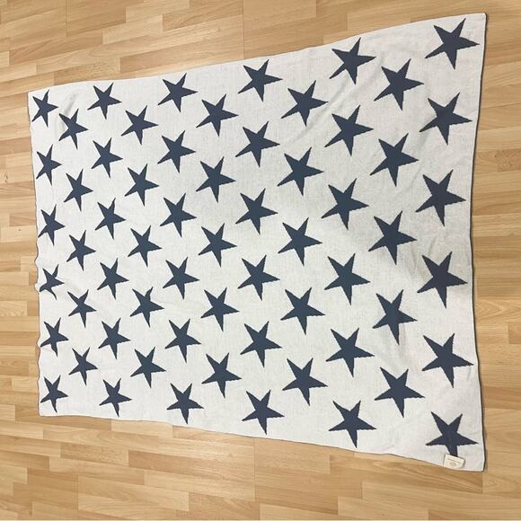 Pink Lemonade Blue Star Patterned Throw Blanket Reversible - Picture 7 of 7